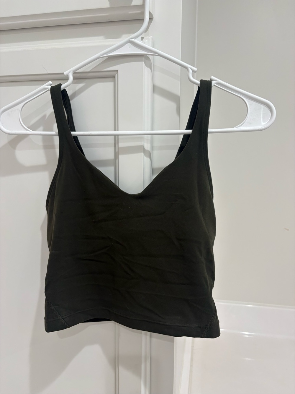lululemon athletica dark green V-Neck Cropped Tank